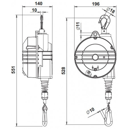 Equilibreur de charge Tecna 9357 - Capacité de 14 à 18 kg