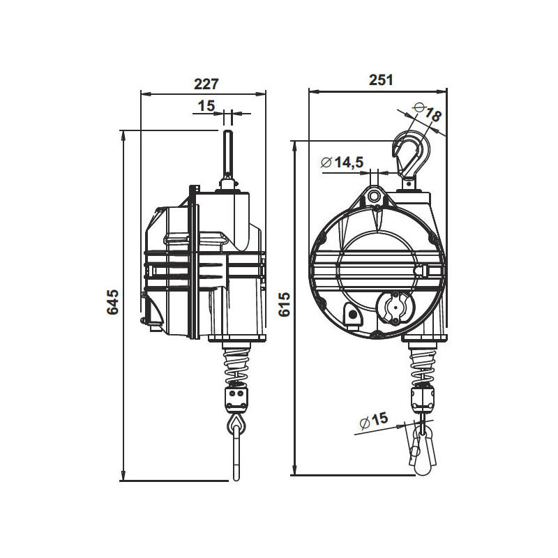 Équilibreur à Ressort 1,5-3 Kg – Hsthe Sea Balancer Outil Avec Câble Acier Et Sécurité Anti-Chute Pour Atelier & Montage