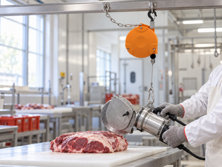 Équilibreur pour une scie en industrie agroalimentaire